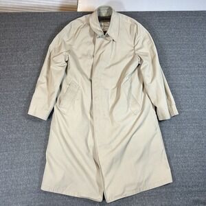 Vintage‎ Mens London Fog Trench Coat Tan Removable Fleece Lining 40 Long